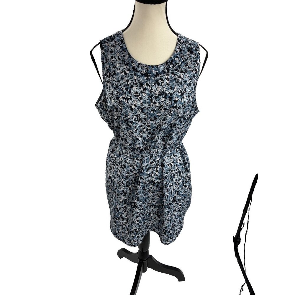 Motherhood Maternity Womens Size M Sleeveless Blouse Blue Floral Print Casual
